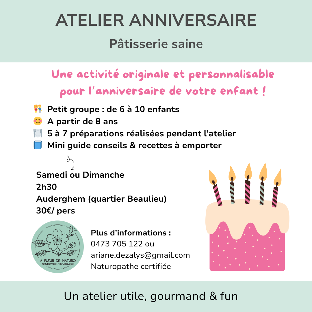 Atelier Anniversaire "Pâtisserie saine"