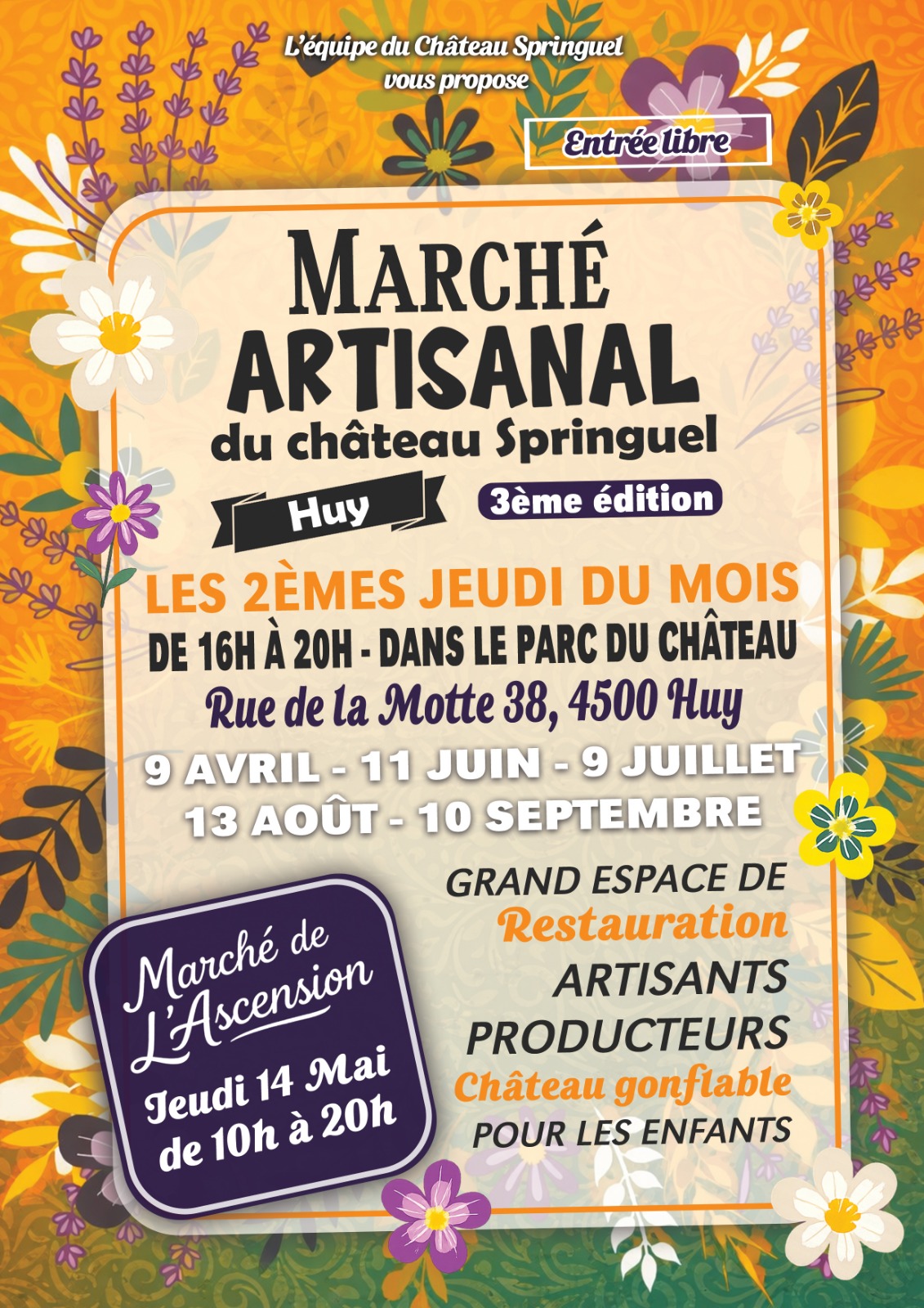 Marché Artisanal du Château Springuel - Edition de Septembre en Belgique - Wekty